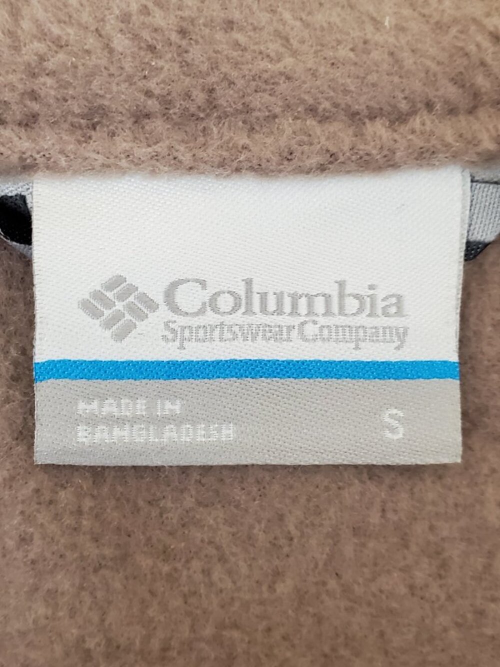 COLUMBIA Mens Size S Beige Brown Granite Mountain Fleece Full Zip Jacket Sweater - Picture 3 of 7